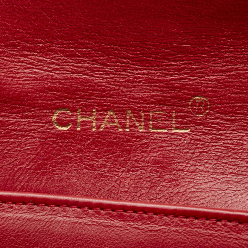CHANEL Red Lambskin Leather Logo Shoulder Bag - Picture 11 of 12